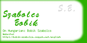 szabolcs bobik business card